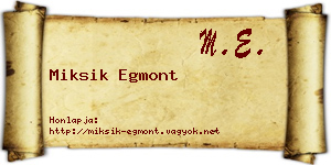 Miksik Egmont névjegykártya